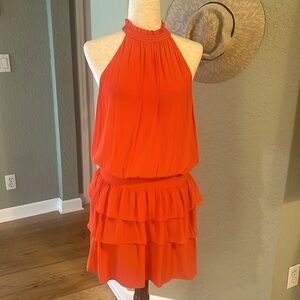 Ramy Brook Orange Halter Mini Dress
